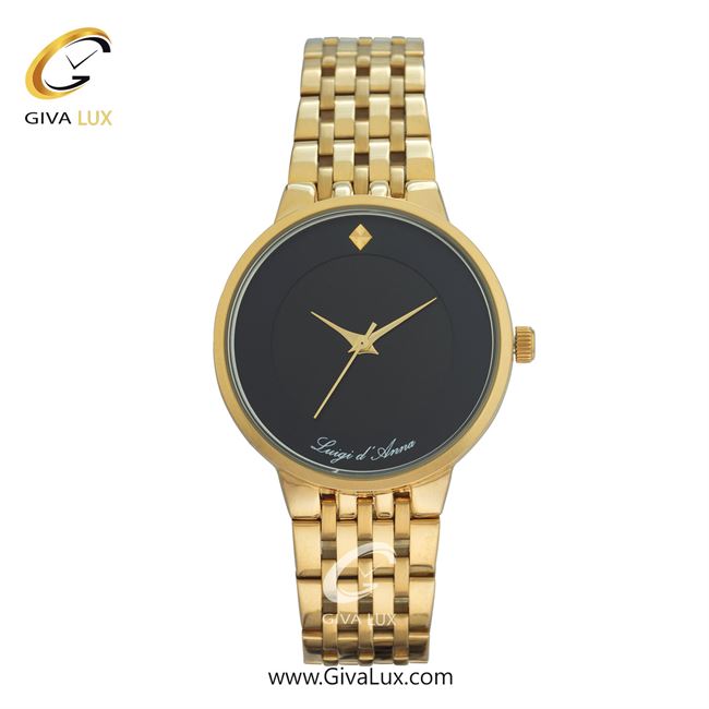 ساعت مچی اورجینال زنانه LdA | لوئیجی د آنا | Luigi d'Ana طلایی | طلایی| مشکی| کد رفرنس 2359